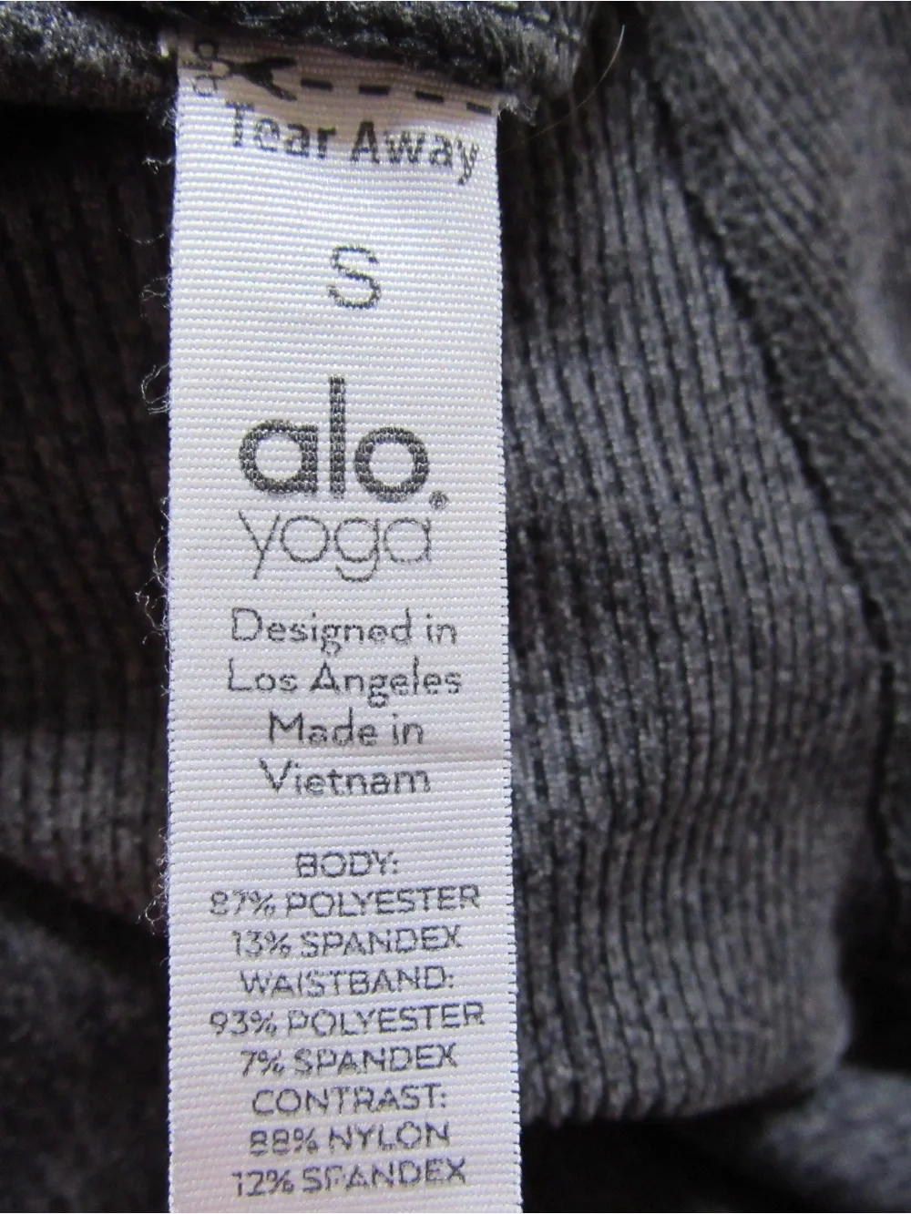Alo Yoga High Waist Lounge Leggings Small Gray Ribbed Cuffs Soft Comfort Stretch